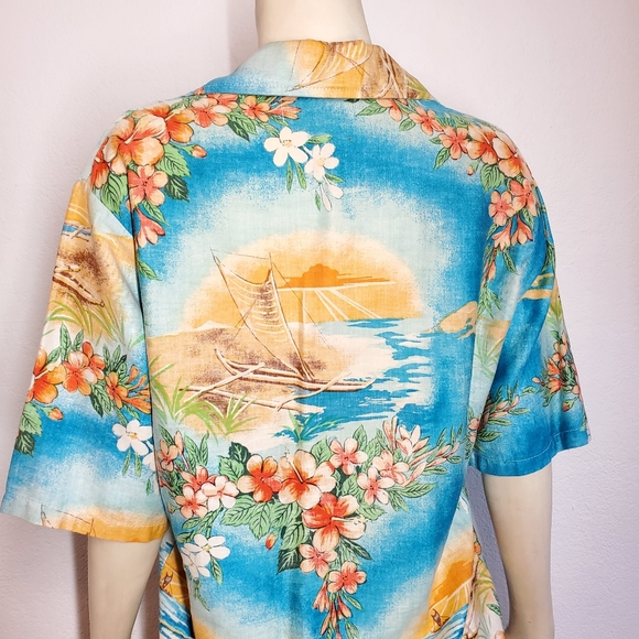 Vintage 70s Hang Ten Floral Hawaiian Shirt - Picture 4 of 12